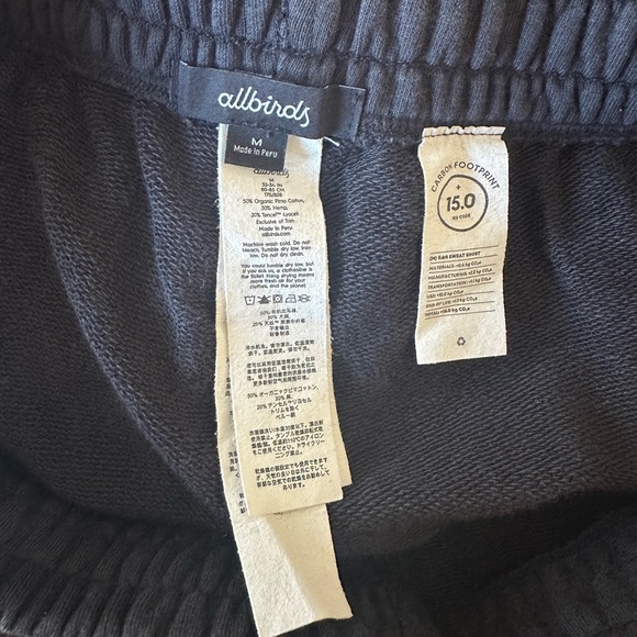 Allbirds Men’s Medium Black Sweat Shorts Drawstring Organic Cotton - Picture 5 of 8